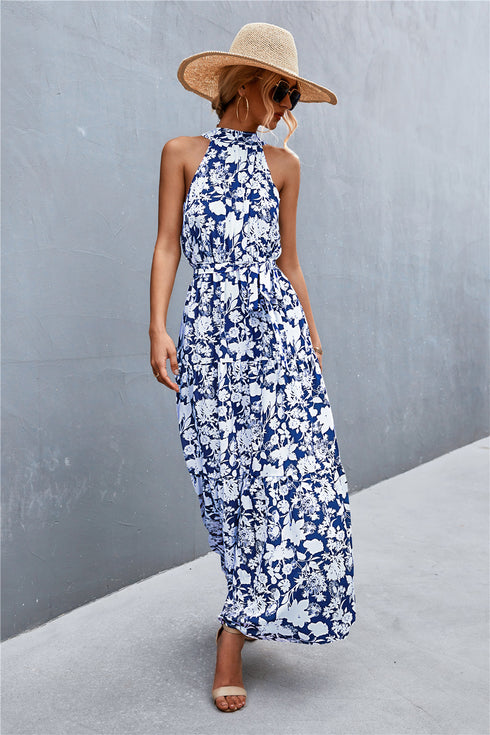 printed-sleeveless-tie-waist-maxi-dress Sophia's Trends - Sophia's Style-Scarlett-S